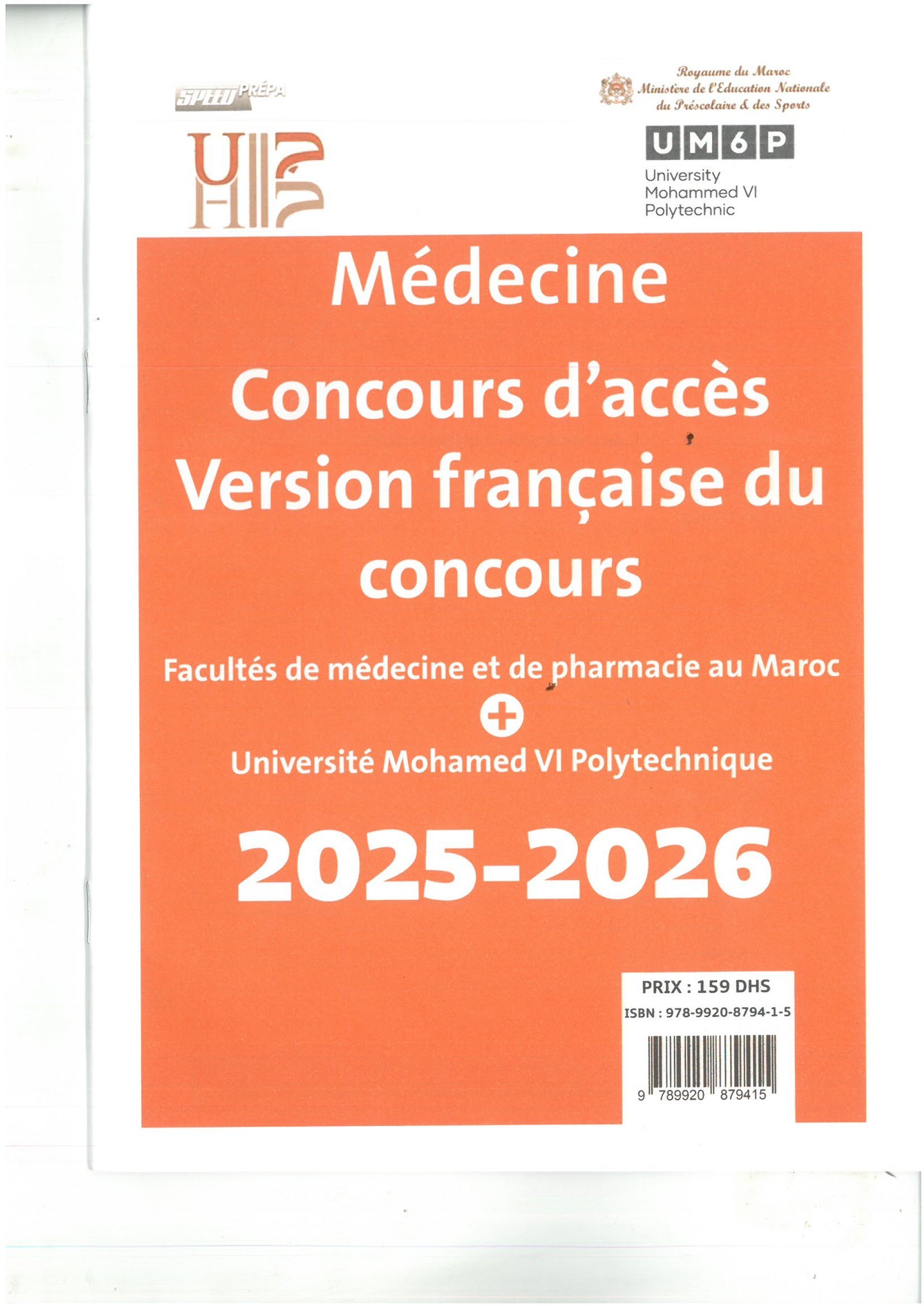 SCBEPRN03526040120130_0001.jpg Réussir l’examen d’entrée en médecine 2025-2026 ( Nouvelle-Edition )